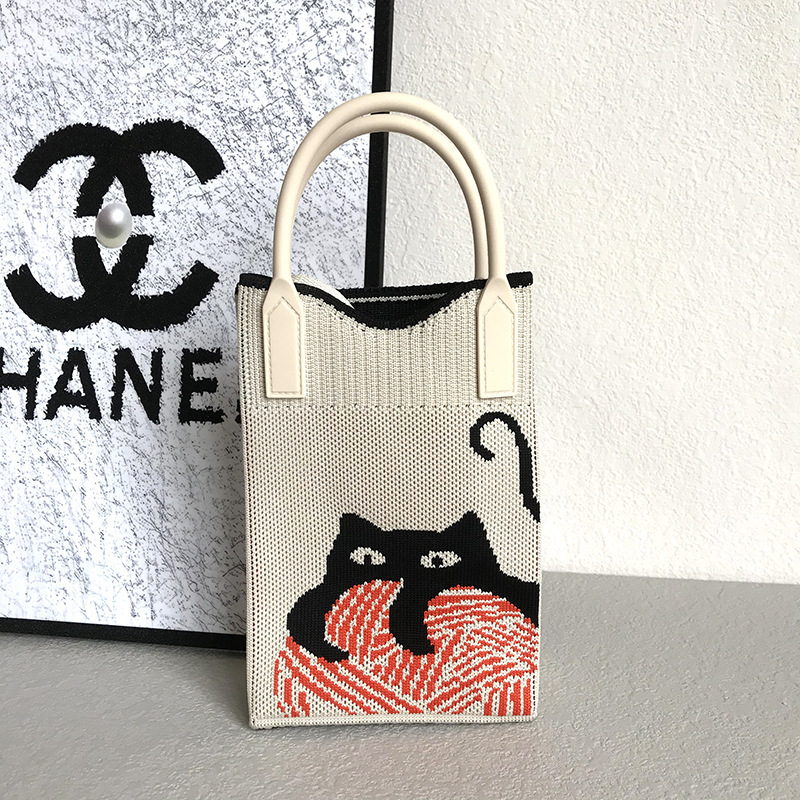 Nuevo amor bolso del teléfono móvil bolso de punto al por mayor de gran capacidad bolso de mano estudiante crossbody bolsa de lana fábrica