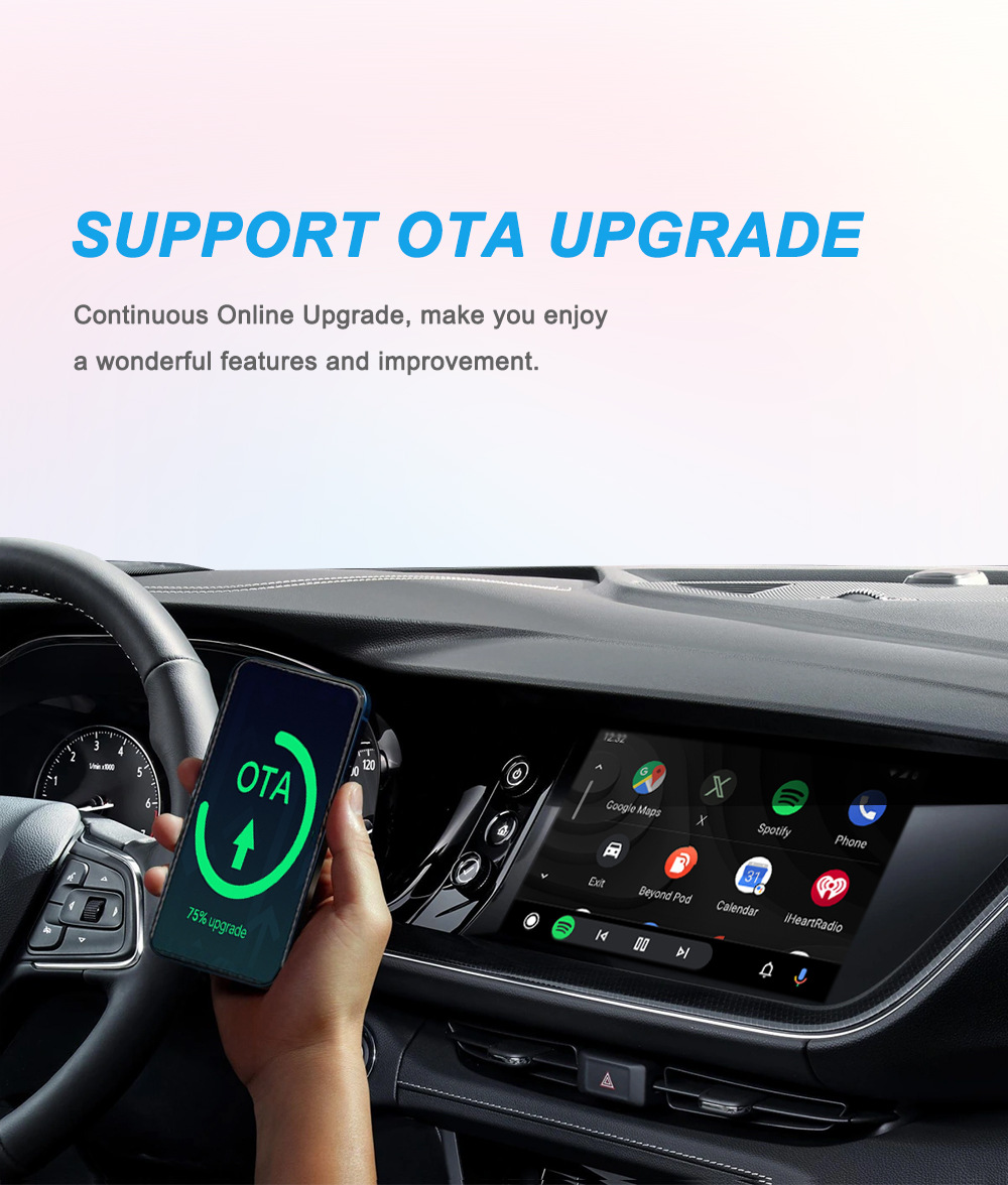 Cross-border hot-selling wired to wireless carplay box upgrade Android smart car interconnection module car