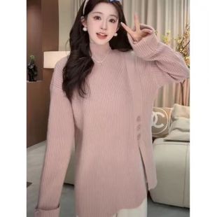 High collar winter l mommy fashion loose long sleeve base An slim thick sweater new ge split maternity clothes