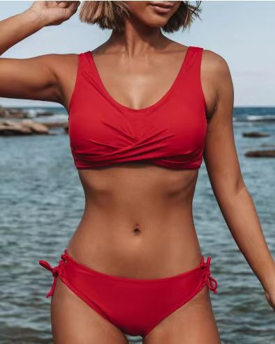 136g Weight Sexy Feel Of Sensation Mid Waist Panties Waist Bikini Panties Style Bralette Bra Category Polyester Fabric Type 2 Pieces Set Quantity Swimming Pool, Beach Occasion Solid Color Pattern Women's Gender Women's Solid Color 2 Pieces Set Bikinis Swimwear 1