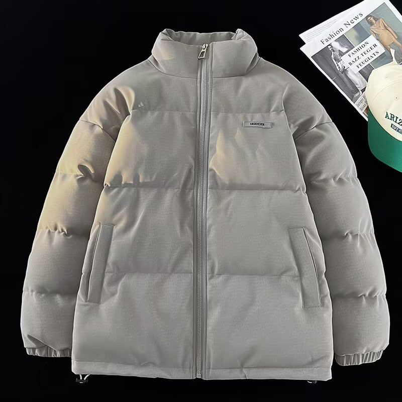 Chaqueta acolchada de algodón para hombres y mujeres otoño e invierno nueva chaqueta de pan estilo Hong Kong marca de moda ins chaqueta acolchada suelta para adolescentes chaqueta acolchada