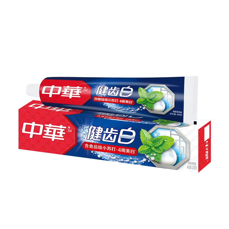中華牙膏健齒白果味200g清新薄荷味牙膏批發商超勞保聯合利華