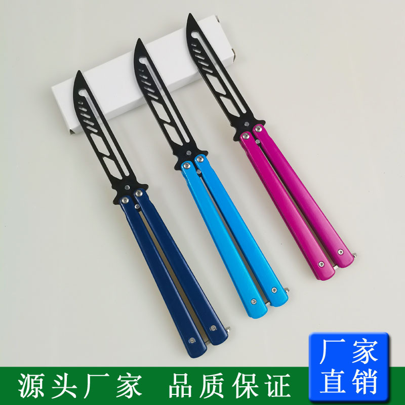 Directly for Butterfly Knife CSGO Siren Peripheral Butterfly Shake Knife Outdoor Training Knife Baking Paint Handle Butterfly Practice Knife Cross