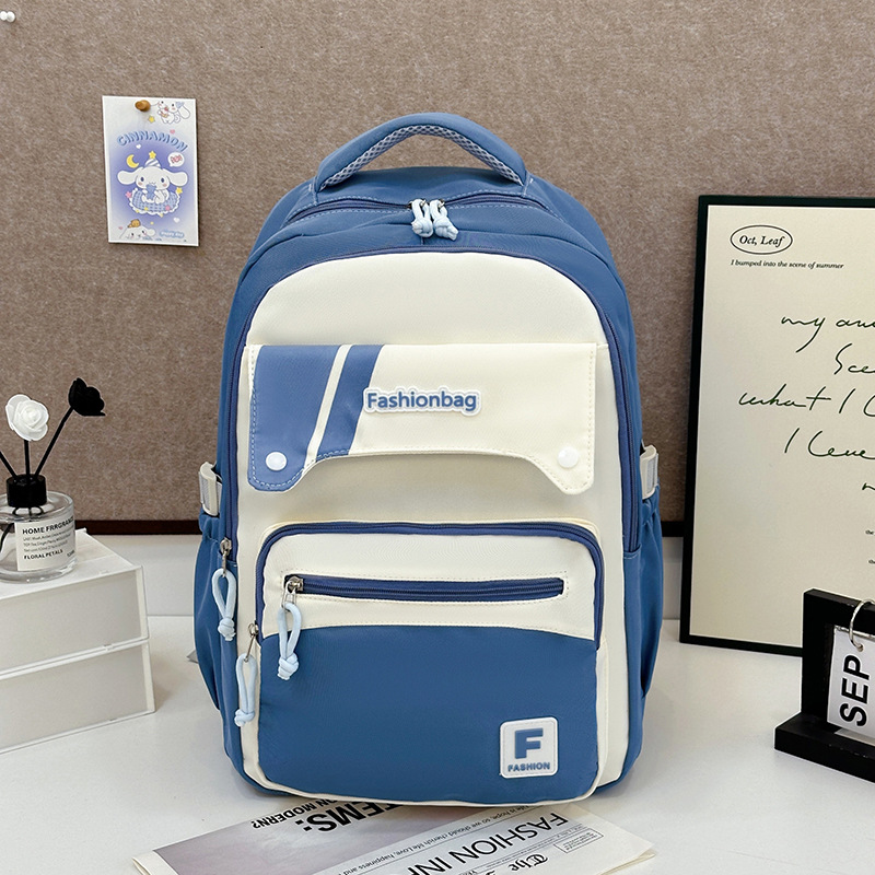 Se puede usar con barra de tracción, mochila de gran capacidad, viaje de ocio, estilo de campus, color de contraste, mochila para estudiantes universitarios de secundaria y preparatoria, espalda transfronteriza