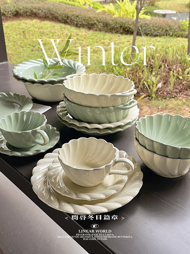 Spring Series Dinnerware Set for Home Use, Ceramic Tableware, Underglaze Color Rice Bowl, Face Bowl, Large Soup Bowl, Dessert Bowl, Salad Bowl