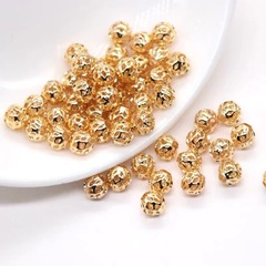 14K金鏤空圓珠包金隔珠散珠子diy手工髮簪耳環手鍊項鍊吊墜隔珠配