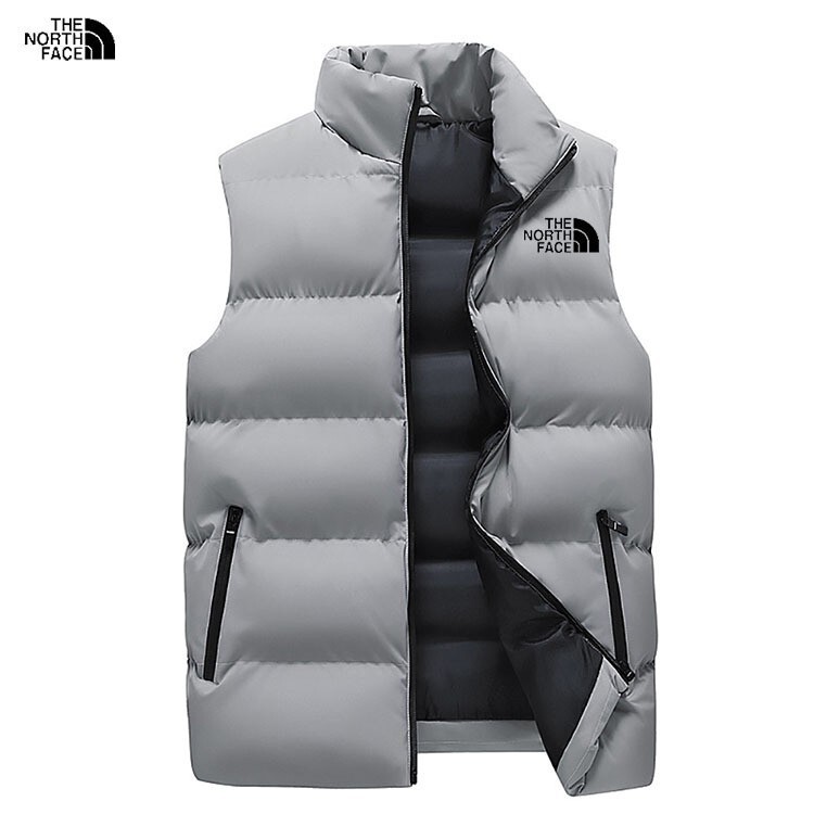Men's New Autumn and Winter Fleece-Lined Thickened Warm Windproof Vest Hong Kong Style Casual Stand Collar Cotton Vest for Men