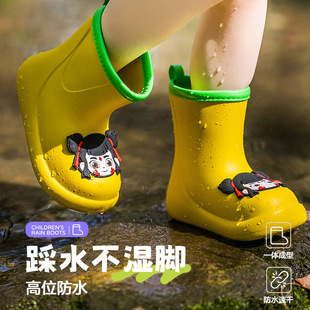 genuine goods Children's Rain Boots Girls' Non-slip Lightweight Children's Water Shoes Baby Boys' Student Girls' Rain Boots