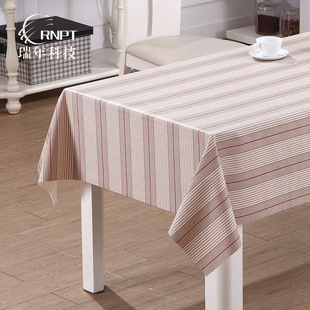 [Factory Direct] Simple Striped Tablecloth Hotel Restaurant Restaurant Household Tablecloth PVC Waterproof Tablecloth