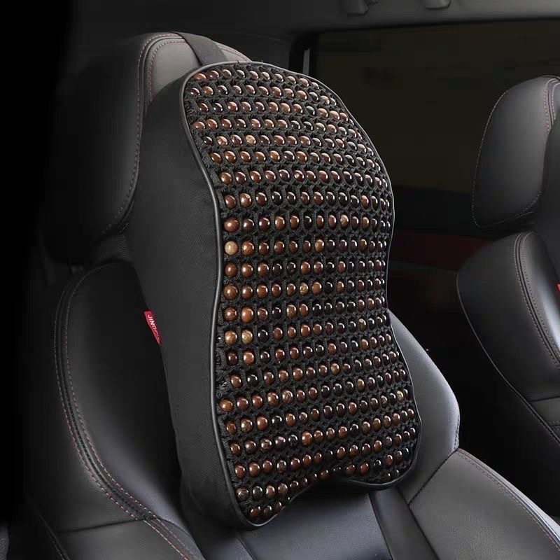 Natural Bodhi Seed Lumbar Support Summer Car Breathable Backrest Bead Pillow Memory Foam Massage Headrest Driver Lumbar Cushion