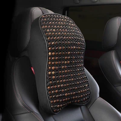 Car Breathable Backrest Bead Pillow Waist support - bodhi-shoulder-and-neck-pillow-black