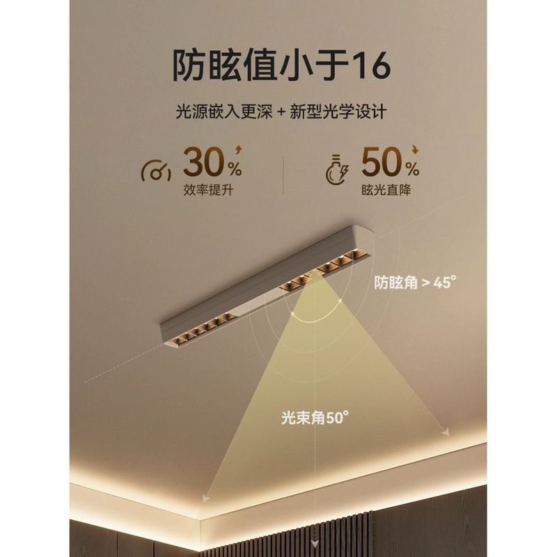 ロングストリップクローク表面実装スポットライトリビングルームメインライトなしダイニングルームLED防眩マスターベッドルームシーリングライト|undefined