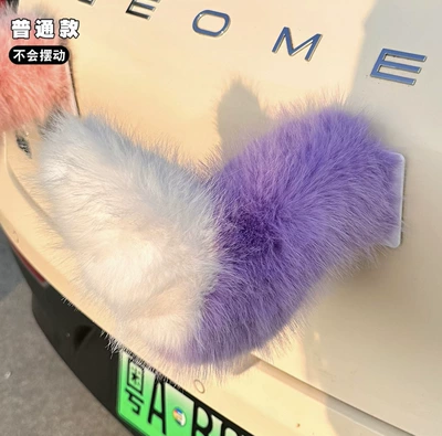 Electric Vehicle Rear Remote Control: Car ornaments - taro-purple-white-tip-fixed-style-velcro
