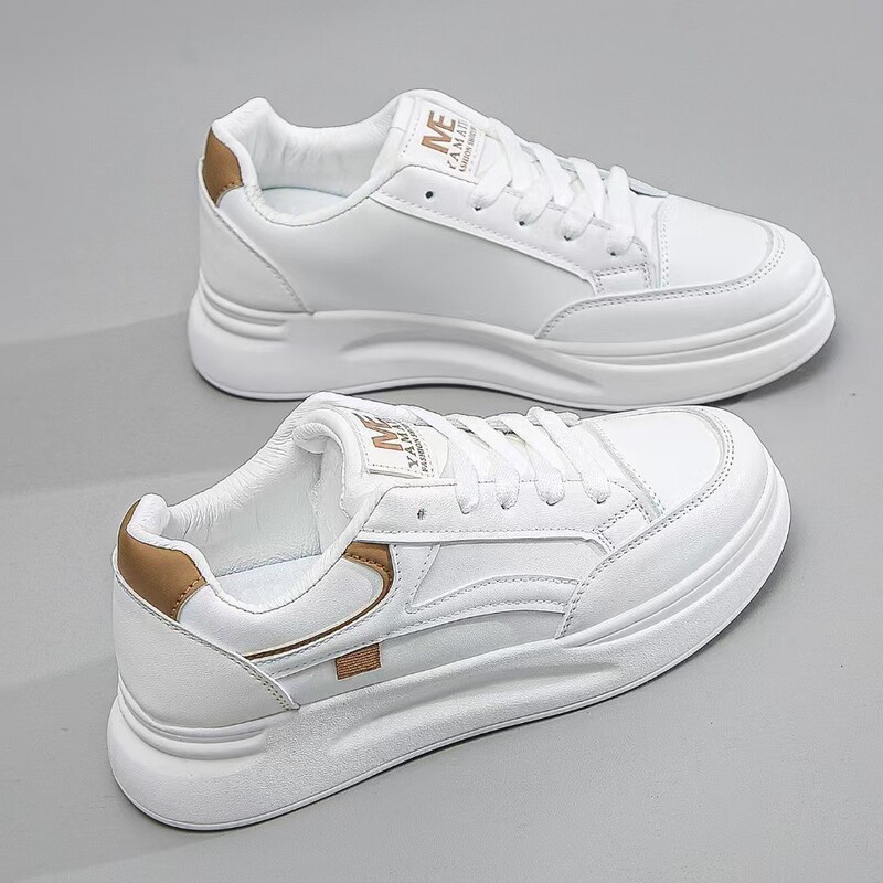 New Fashionable White Shoes for Women, Thick-Soled, Height-Increasing, Waterproof, Non-Slip, Sports and Casual Shoes, White Soft-Soled Sneakers for Students