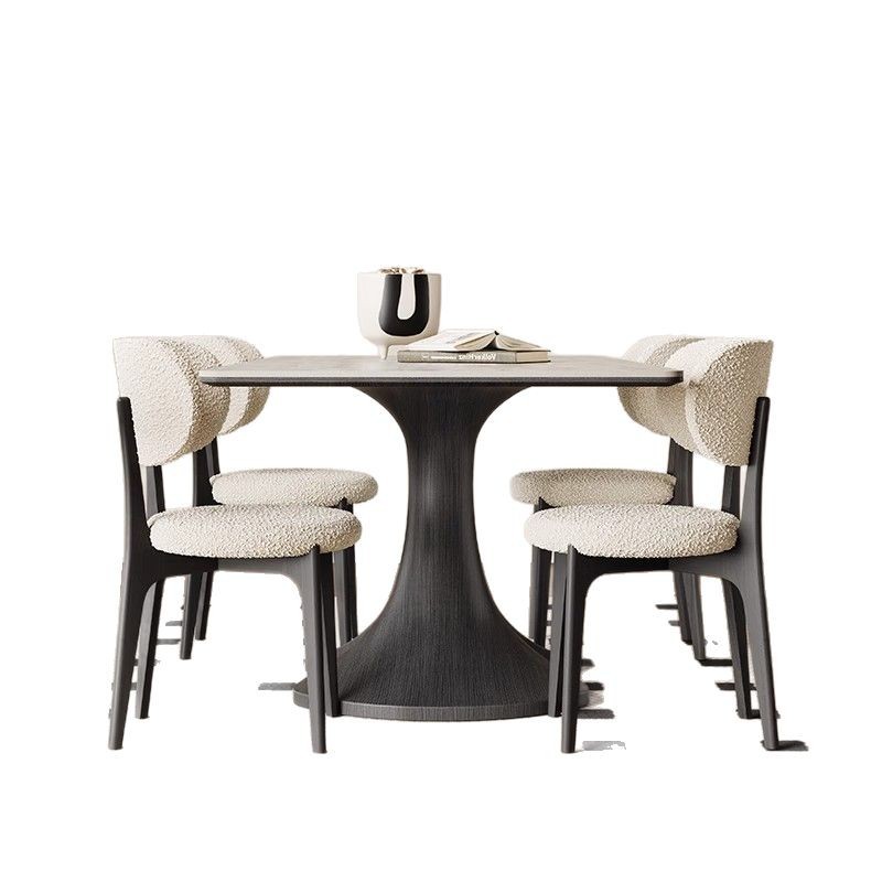 Mesa de comedor de madera maciza negra de estilo antiguo, sala de estar rectangular, hogar, apartamento pequeño, mesa de comedor de madera de roble retro francés