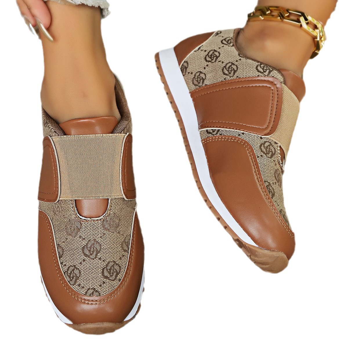 Damenschuhe Sneakers große Damen Freizeitschuhe Damen atmungsaktives Gummiband Einzelschuhe farblich passende Forrest Gump Schuhe Steinblume_voghion.com