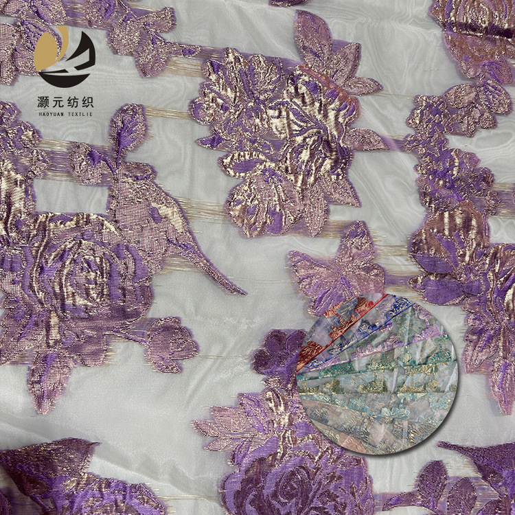 25 nuevo después de la tela de proceso de poliéster toda la tela jacquard vestido de moda de mujer