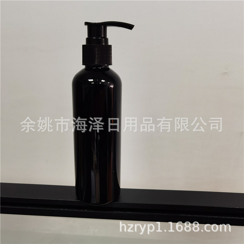 200ml圆黑化妆品洗发水洗手液乳液沐浴露塑瓶料L09泵头pet瓶子