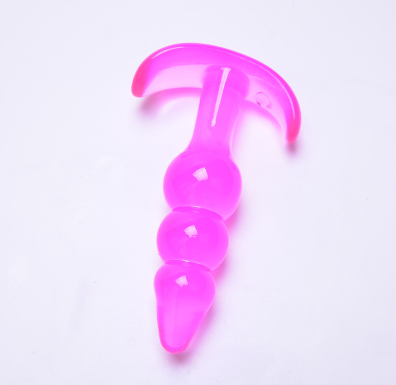 Mini TPE Anal Plug Set with Beaded Design, Pink and Black Options — detail image 20