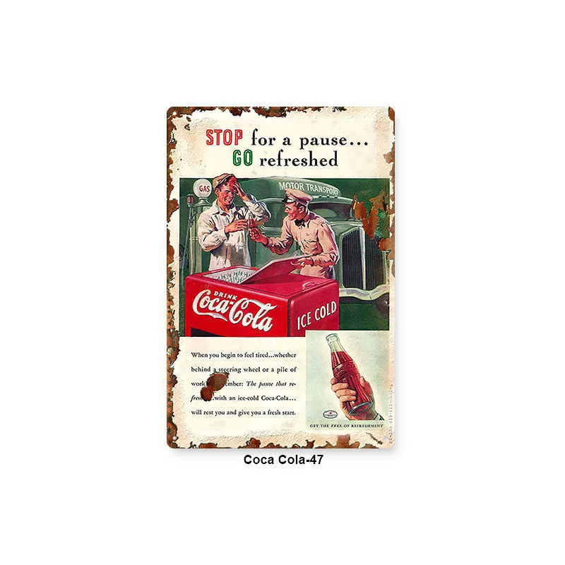 Настенная полка с изображением Coca‑Cola, винтажная поцарапанная металлическая плакат, 20×30 см