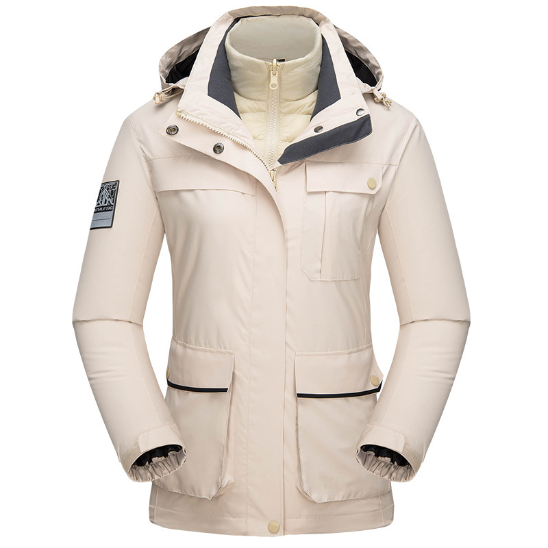 Men's Clothing Outdoor sports jackets for men and women, winter couples Silk cotton jackets, liner, windproof and waterproof three in one two piece suit_voghion.com