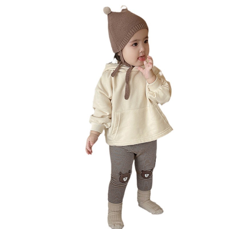 Sudadera con capucha de otoño para niños, estilo coreano, ropa infantil, ropa de otoño para bebés, tops de oso para niños y niñas, chaquetas para bebés y niños pequeños