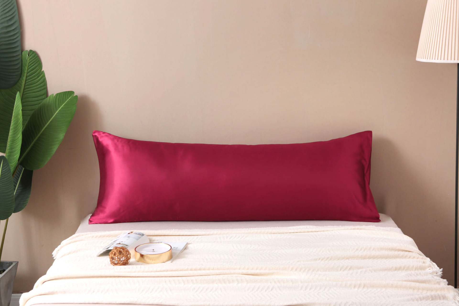 Satin Pillowcase Silk Effect Solid Colour Bedding Pillow Case_voghion.com