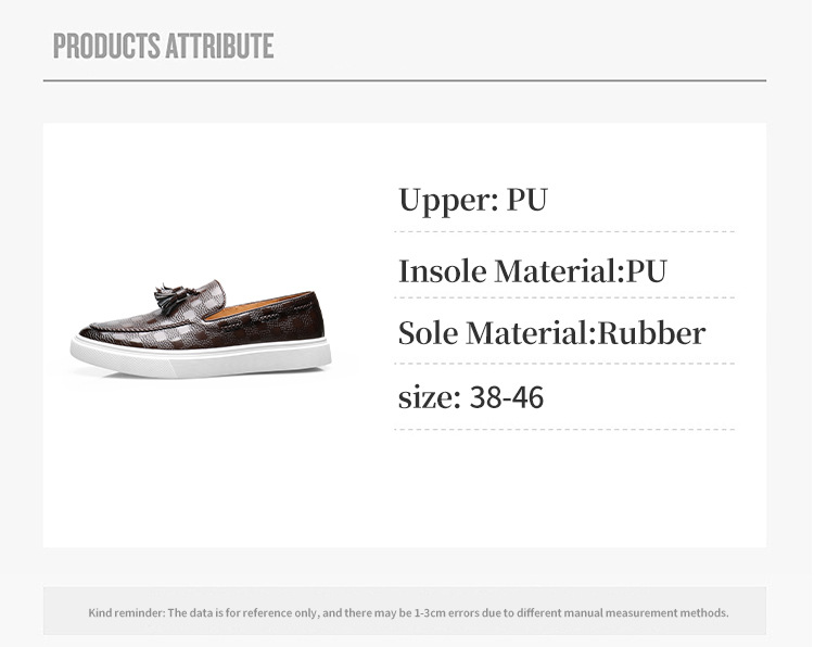 New bean shoes men's loafer English fringe advanced slip-on_vogvips.com