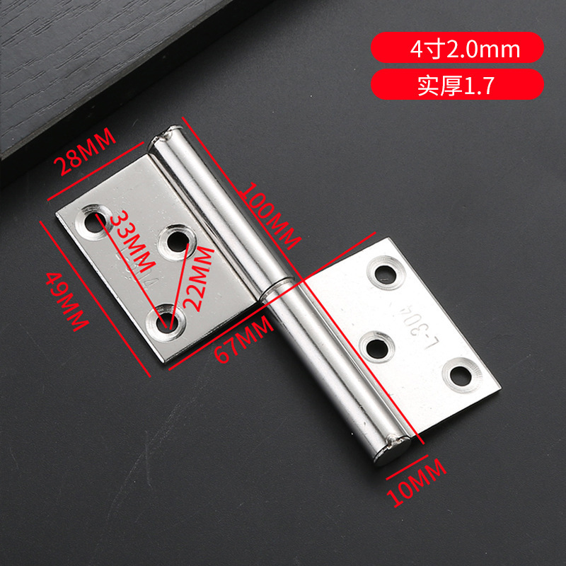Acero inoxidable bandera bisagra baño fuego puerta desmontable mudo bisagra bandera bisagra gabinete bisagra Accesorios