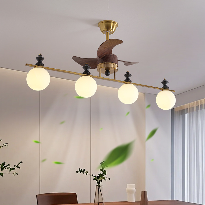 Nuevo estilo de estilo antiguo, sala de estar para el hogar, lámpara de ventilador de una pieza, luz completa, nuevo restaurante de estilo chino, lámpara de ventilador de dormitorio, colgante