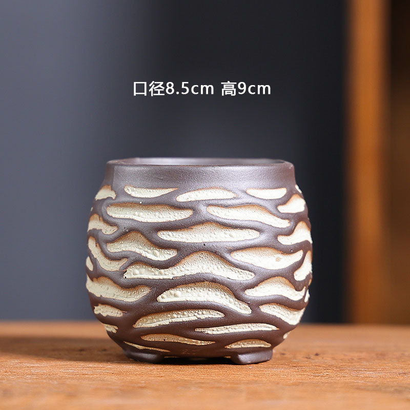 03 burbuja esmalte maceta de cerámica multiculosa balcón doméstico cerámica negra cerámica gruesa pequeña maceta especial al por mayor