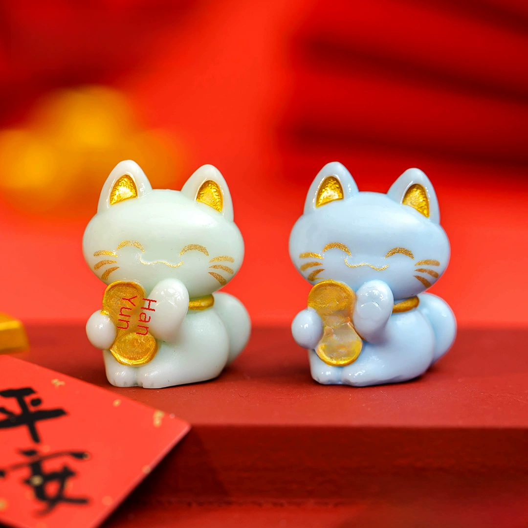 Creative cute doll, decorations with accessories, table accessory, micro landscape, for luck, cat, DIY decoration