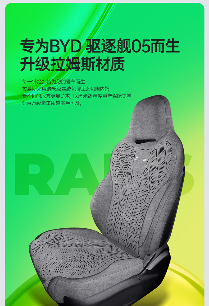 Byd Destroyer 05 Special Car Seat Cushion, Rams Perforated Breathable Full-Cover Anti-Slip Seat Cover