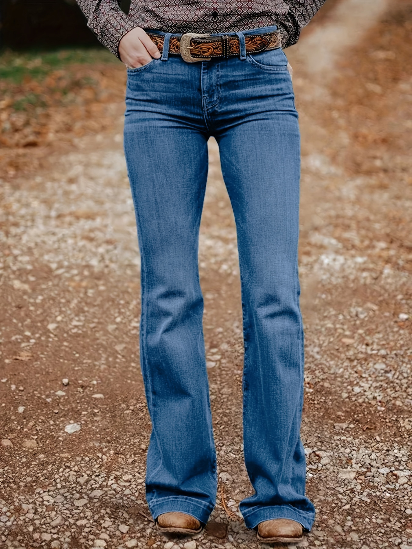 Women's Straight Leg Stretch Denim Jeans Embroidered Washed Vintage Style Casual New Arrival 2025_mkmklike.com