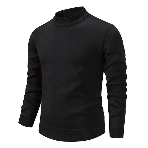 Men's Knit Sweater, Cable Knit Long Sleeve Top, Men's Stylish Trendy Solid Color Autumn/Winter Thick Warm Base Shirt