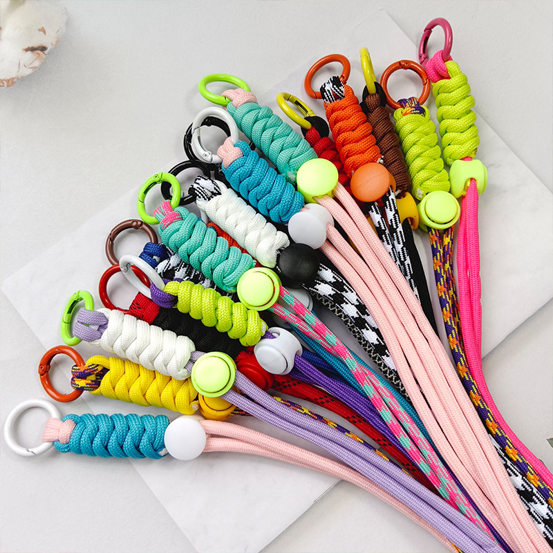 45CM for color matching knotted mobile phone lanyard creative short braided rope mobile phone case key ring neck lanyard