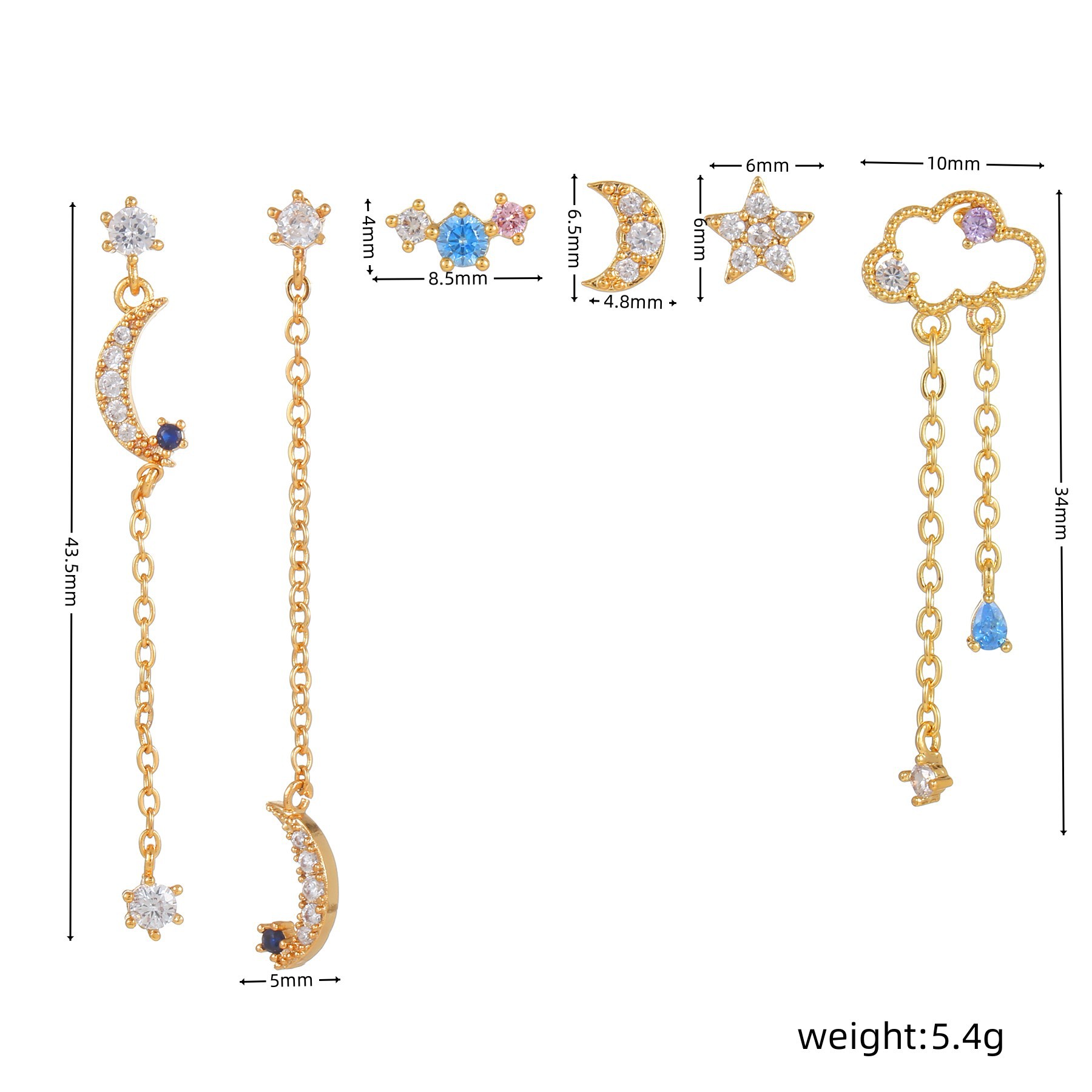 Title 1, Orecchini a nappa in zirconi super 925 Silver N...