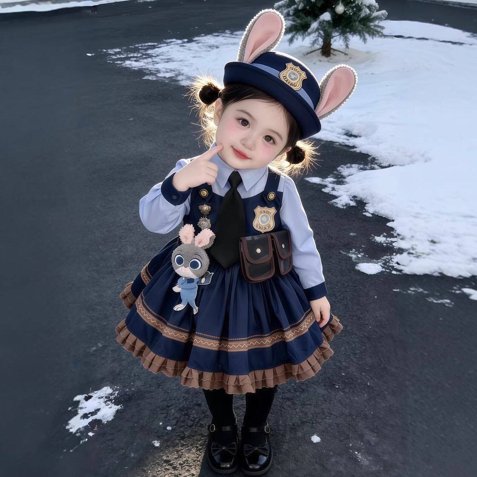 朱迪兔裙子儿童洛丽塔cos警官衣服女童表演2026Lolita连衣裙生日6