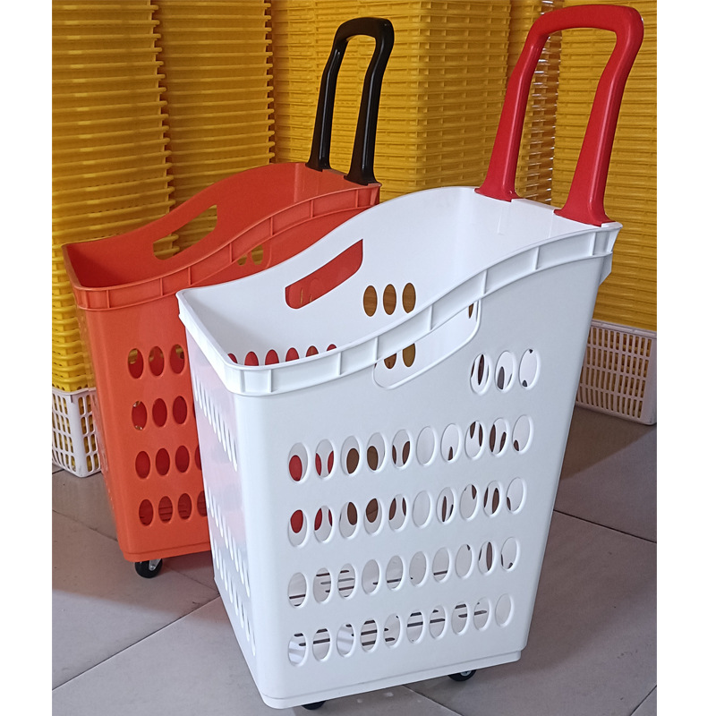 supermarket shopping basket with wheels thickened and large-capacity four-wheel shopping basket special basket shopping cart wholesale for hypermarkets