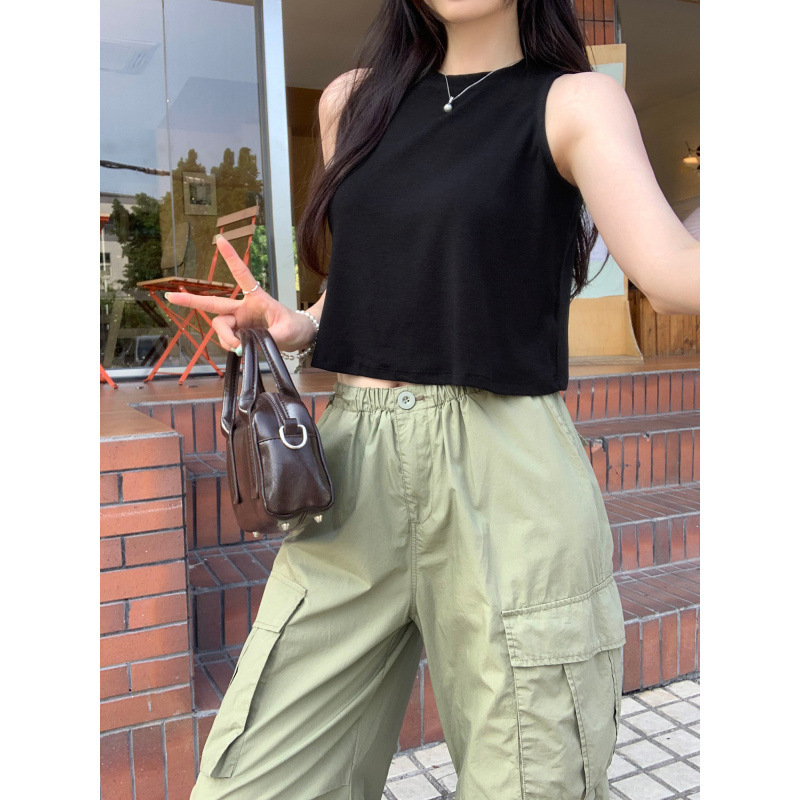 European-Style Trendy Unique and Beautiful Short Slim-Fit Sleeveless Sports Vest for Women, New Summer Style, Stunning Hot Girl Top European-Style Trendy Unique and Beautiful Short Slim-Fit Sleeveless Sports Vest for Women, New Summer Style, Stunning Hot Girl Top