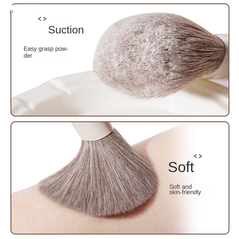 8/10 juego de pinceles de maquillaje, sombra de ojos, polvo suelto, rubor, sombra de nariz, delineador de ojos, corrector, cepillo suave, difuso, juego completo de herramientas