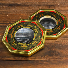 Factory Wholesale Compass Bagua Mirror Gold Edge Concave Mirror Convex Mirror Nine Palaces Bagua Mirror Gift Craftsmanship Buddhist Accessories