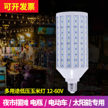 LED12V玉米灯太阳能灯ACDC24V36V60v大功率夜市地摊电瓶低压灯泡