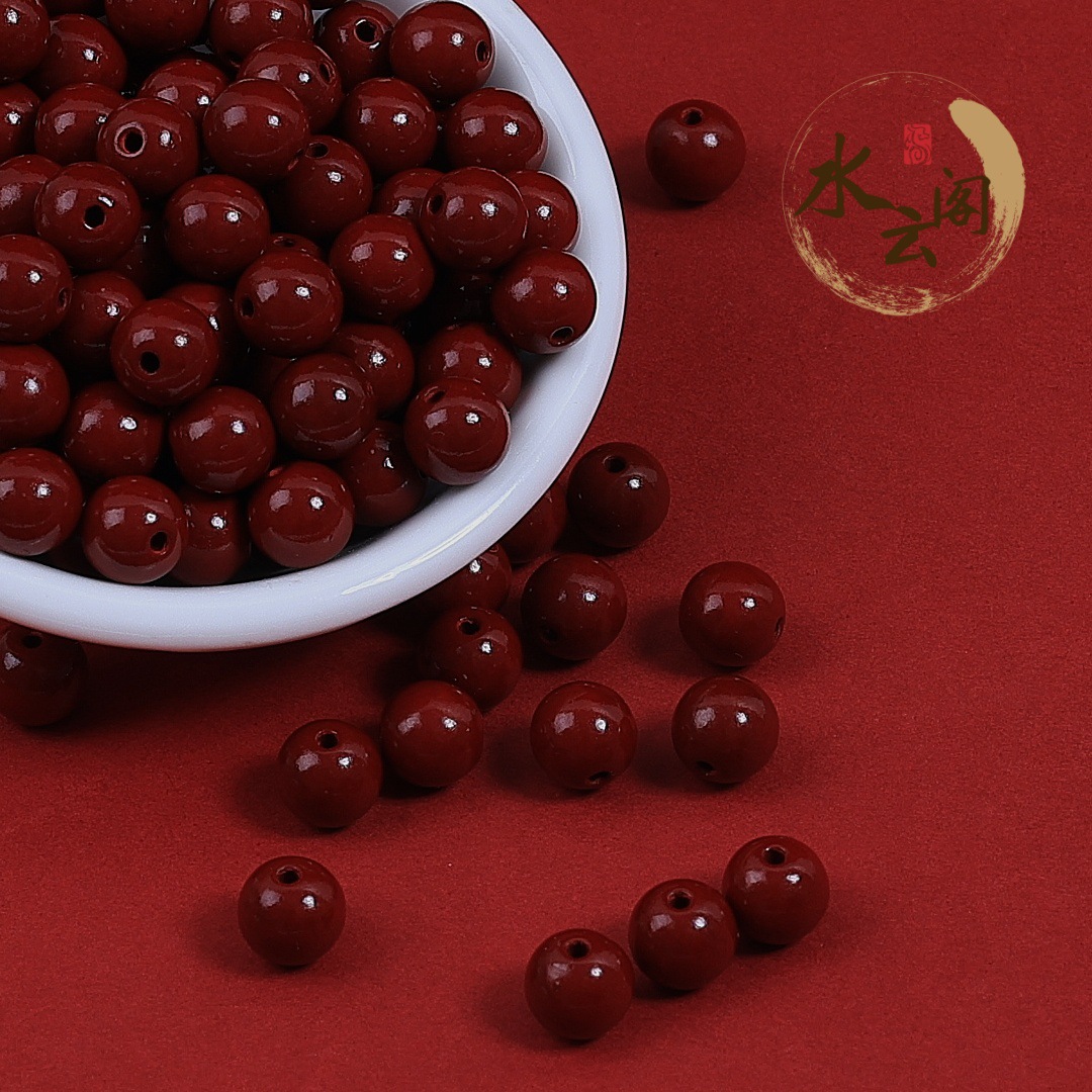 厂家直销大孔径朱砂散珠低含量圆珠配饰隔珠手工diy饰品配件批发