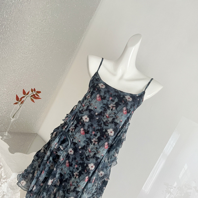 Schneezou Ice Cream Blossoms in Full Bloom - Highly Recommended Floral Print Flowing Camisole | Dress | Half-length skirt