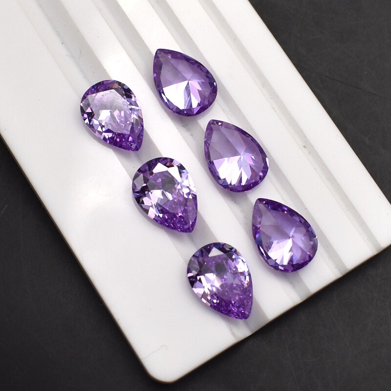 Blue drop-shaped zircon bare stone colored gem Sapphire pear-shaped 2X3MM to 15X20MM