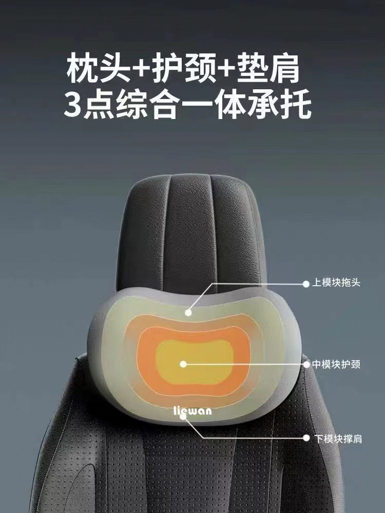 Car Headrest Waist Shoulder Pillow Neck Pillow Waist Pillow Memory Foam Waist High Rebound Back Cushion Home Hair