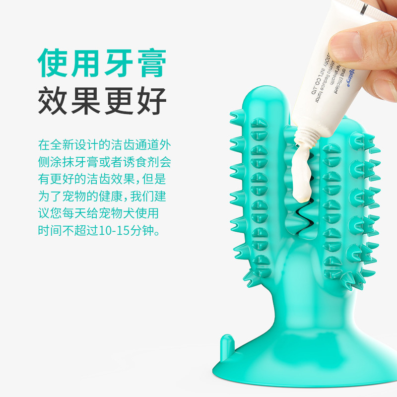 宠物狗狗玩具耐啃咬胶仙人掌橡胶盘训练磨牙棒啃咬玩具清洁用品