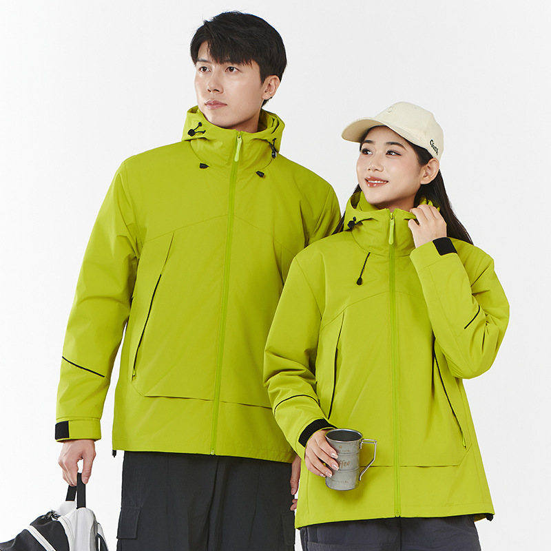 Soft Shell Jacket Men's Three-In-One Detachable Austrian Velvet Composite Silver Fox Velvet Two-Piece Set Couple Group Mountaineering Suit