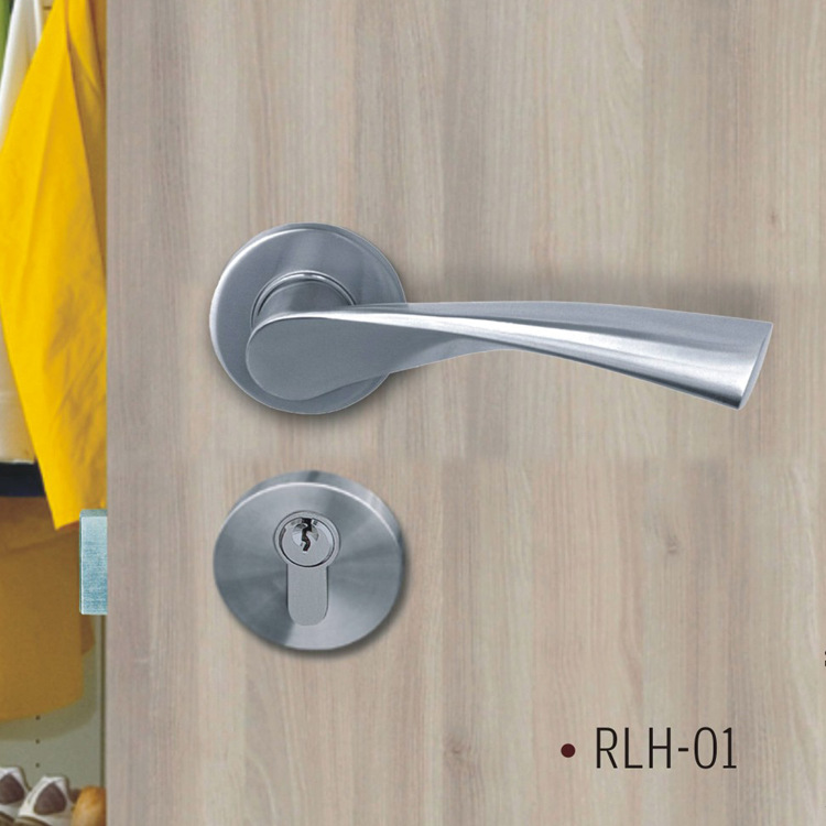 Acero inoxidable 304 estándar europeo puerta sólida cerradura interior mudo dormitorio cerradura al por mayor de madera maciza split manija mecánica cerradura de la puerta